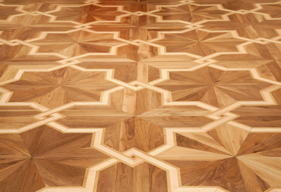 geometric parquet flooring